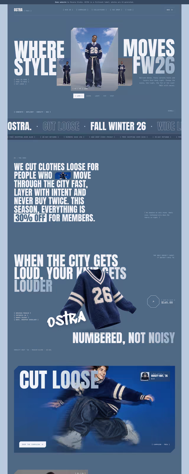 OSTRA demo website, desktop